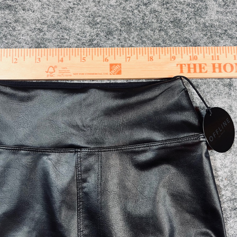 OFFLINE by Aerie Faux Leather Leggings Womens XS Black Real Luxe Hi-Rise Edgy - Picture 8 of 10